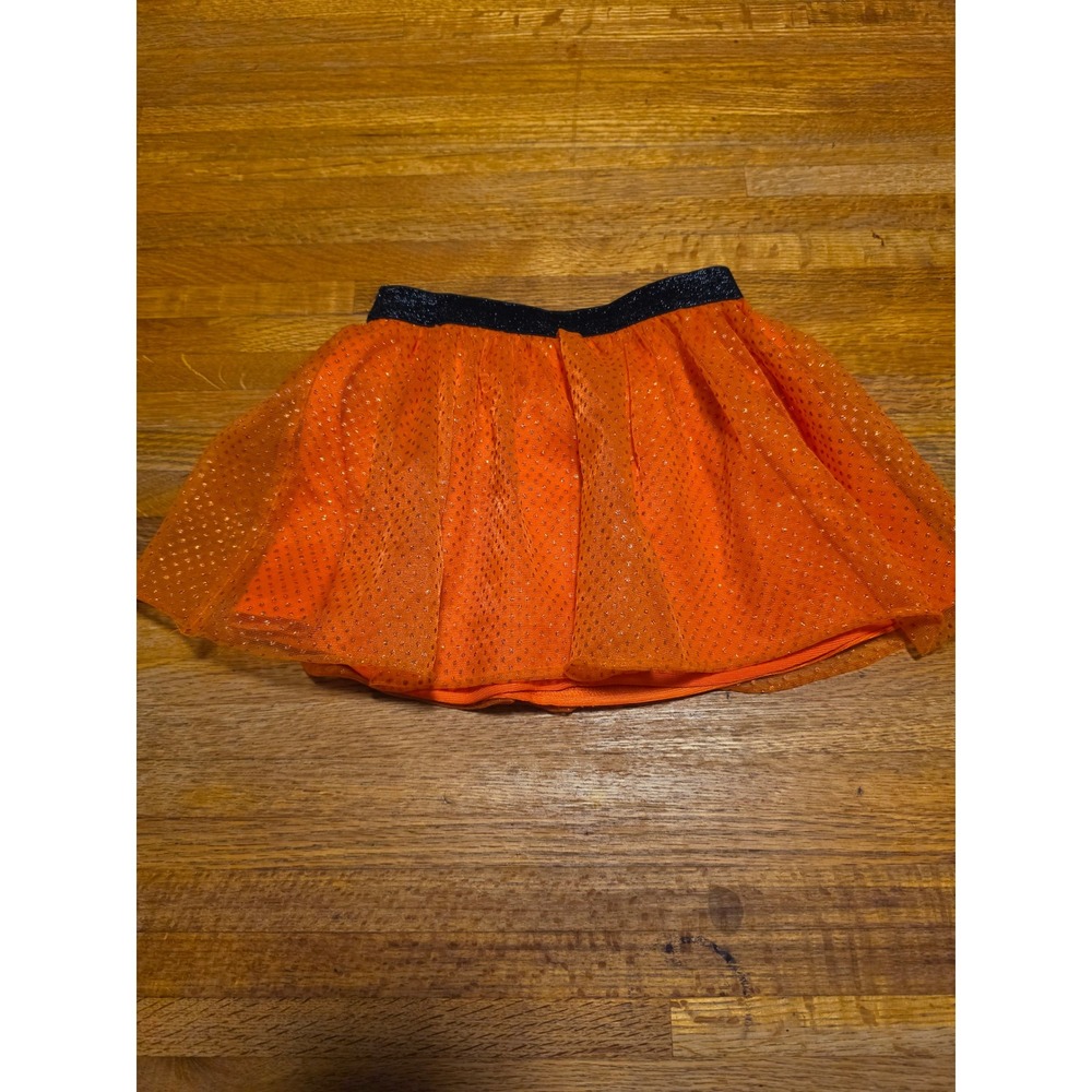 Way To Celebrate Toddler Girls 3T Orange Glitter Halloween Costume Tutu Skirt